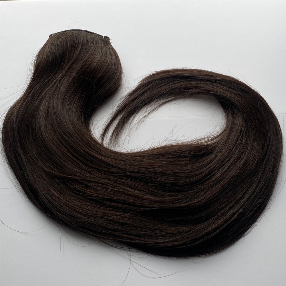 Sunny Hair 20 Inch Invisible Wire Extensions Human Hair 100G Darkest Brown #2